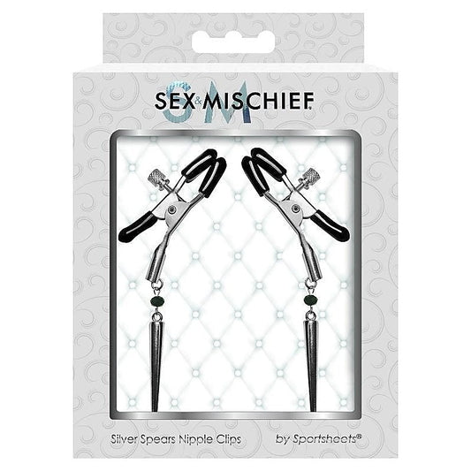 Silver Spears Nipple Clips by Sportsheets - Nipple and Clit Clamps