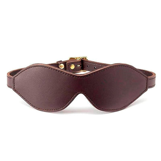 Brown Leather Blindfold by Coco de Mer - Fancy Dress Ups