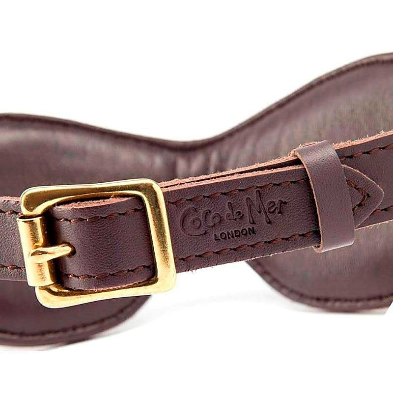 Premium Brown Leather Blindfold by Coco de Mer - Fancy Dress Ups