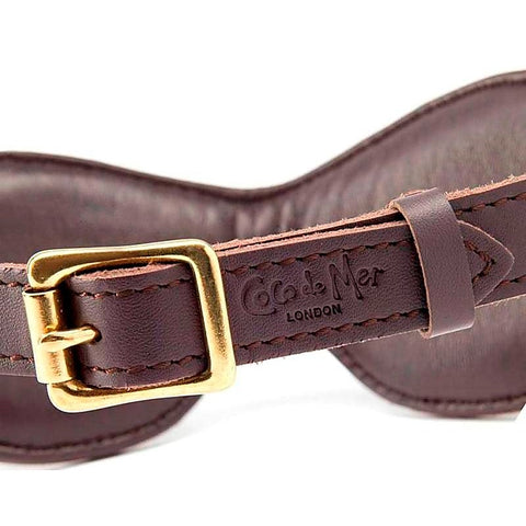 Premium Brown Leather Blindfold by Coco de Mer - Fancy Dress Ups