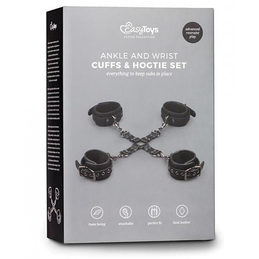 Fetish Ankle and Wrist Cuffs and Hogtie Set by Easytoys - Cuffs and Restraints
