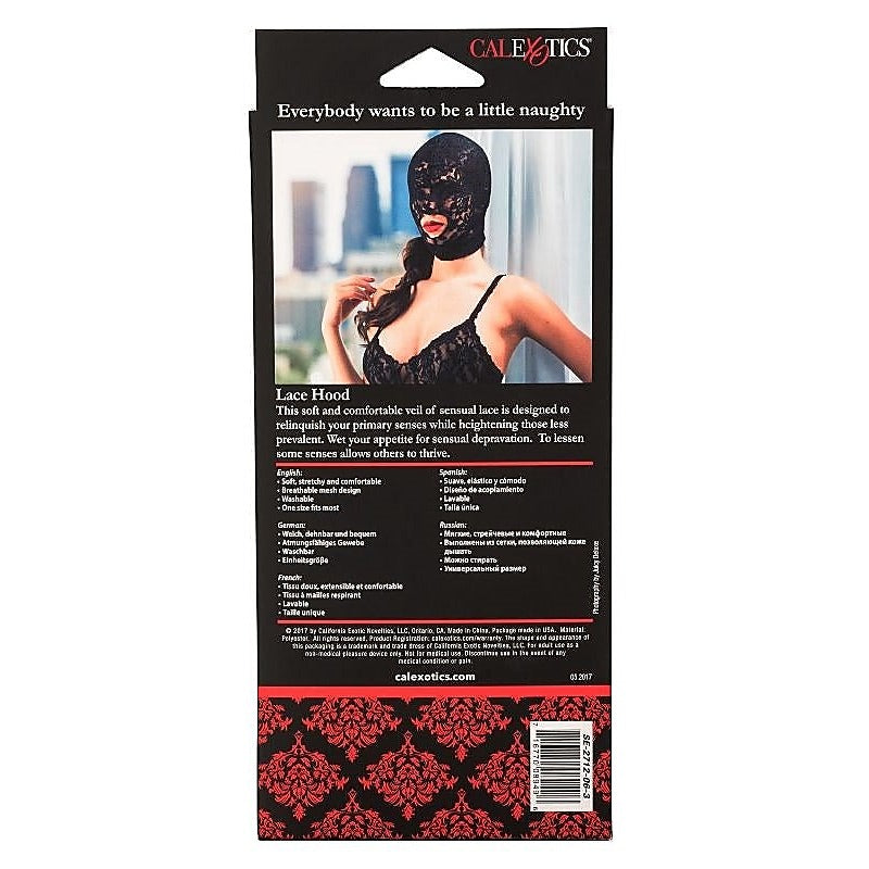 Premium Scandal Lace Hood by California Exotics - Bondage Hoods
