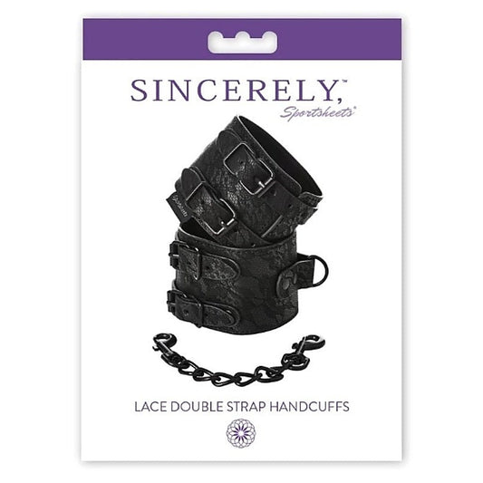 Sincerely Lace Double Strap Handcuffs by Sportsheets - Cuffs and Restraints