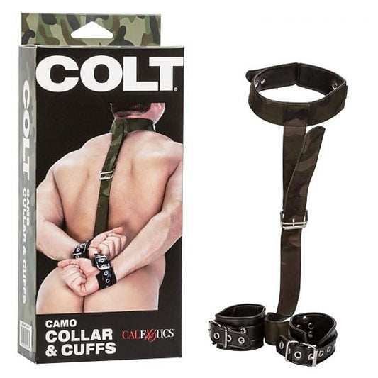 Colt Camo BDSM Play Collar and Cuffs by California Exotics - Cuffs and Restraints