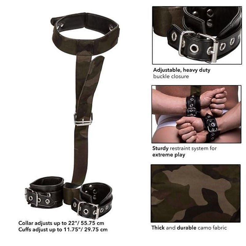 Colt Camo BDSM Play Collar and Cuffs by California Exotics - Cuffs and Restraints