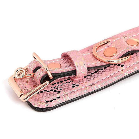Pink Snake Microfiber Wrist Cuffs by Spartacus - Cuffs and Restraints