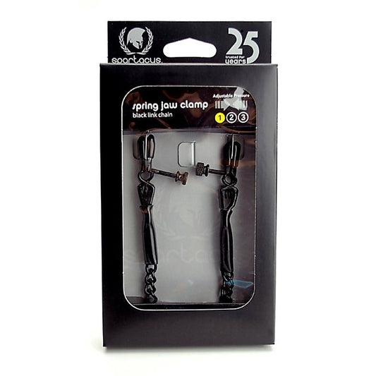 Adjustable Spring Jaw Clamps with Link Chain by Spartacus - Nipple and Clit Clamps