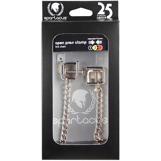 Adjustable Press Clamps with Link Chain by Spartacus - Nipple and Clit Clamps