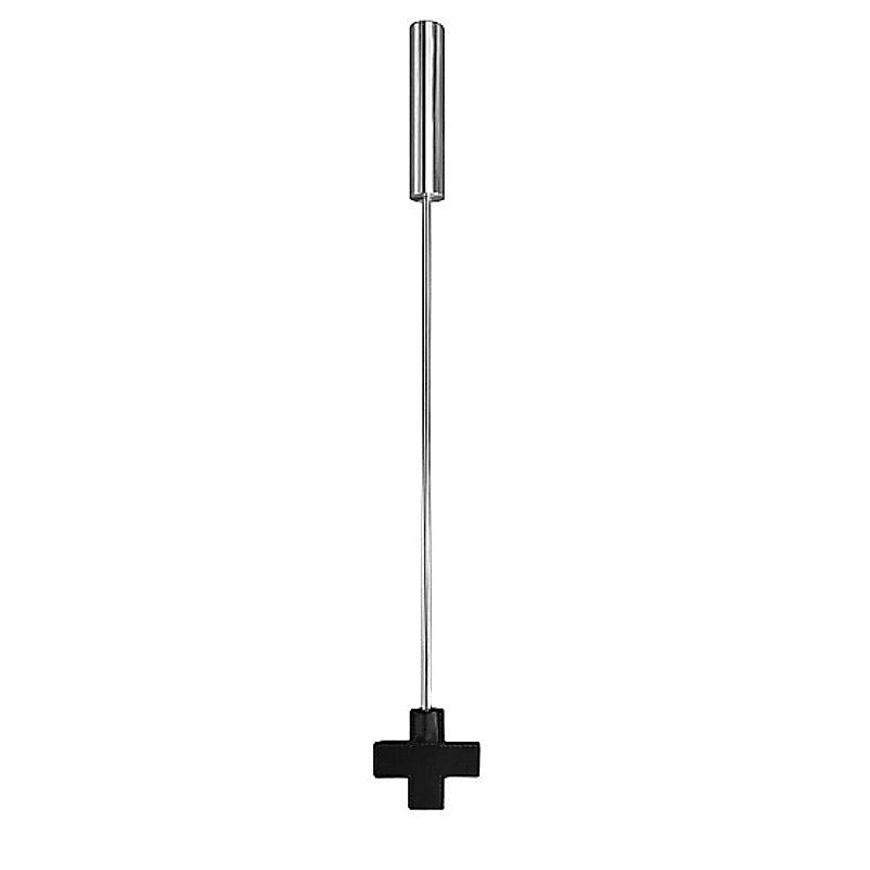 Leather Cross Tipped Crop Black by Shots Toys - Whips And Crops