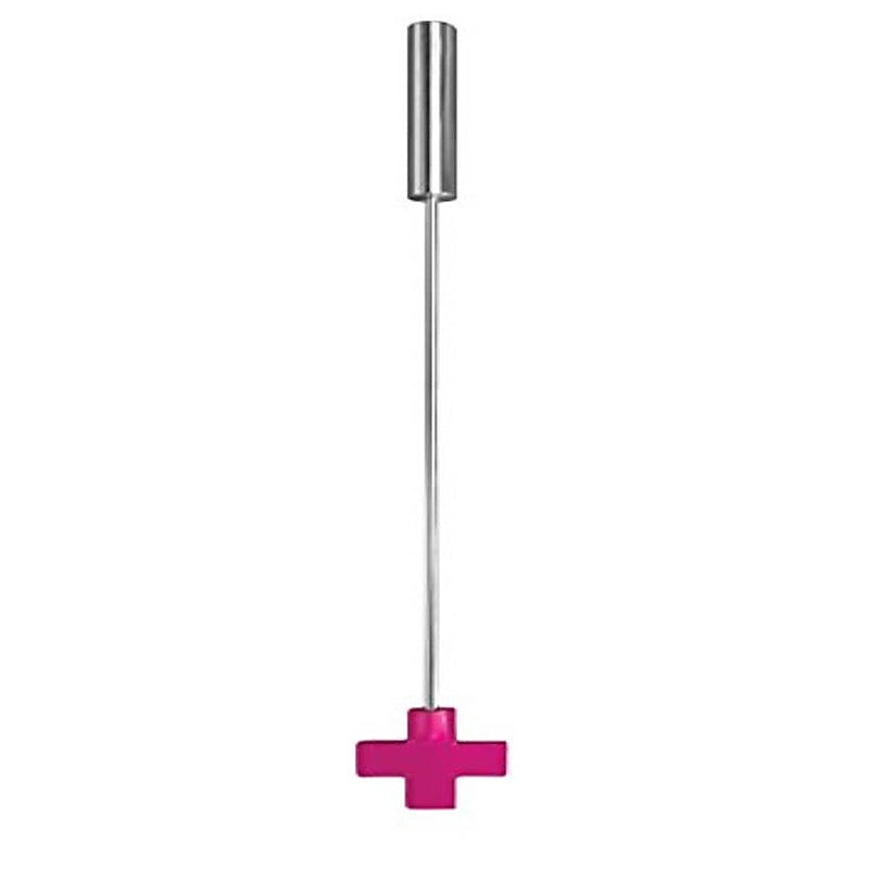 Leather Cross Tipped Crop Black by Shots Toys - Whips And Crops