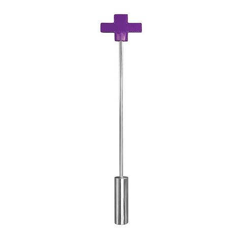 Leather Cross Tipped Crop Black by Shots Toys - Whips And Crops