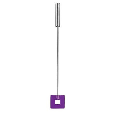 Leather Square Tipped Crop Black by Shots Toys - Whips And Crops