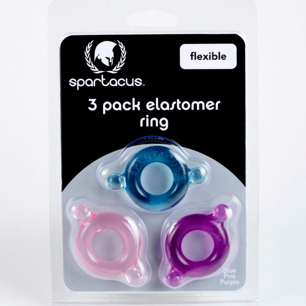 Elastomer Cock Ring 3 Pack - Set 1 - - Cock Rings