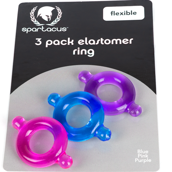 Elastomer Cock Ring 3 Pack - Set 1 - - Cock Rings