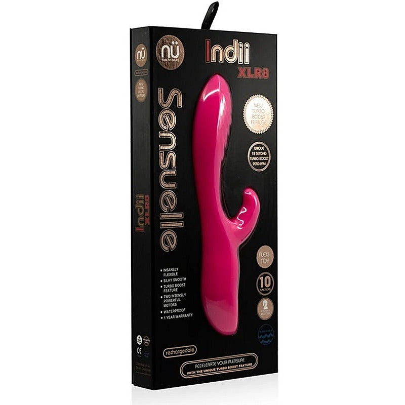 Nu Sensuelle Indii XLR8 Dual Motor Vibrator with Turbo Boost - Rabbit Vibrators