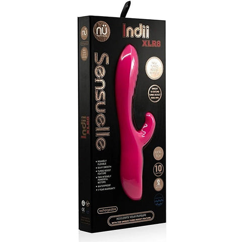 Nu Sensuelle Indii XLR8 Dual Motor Vibrator with Turbo Boost - Rabbit Vibrators