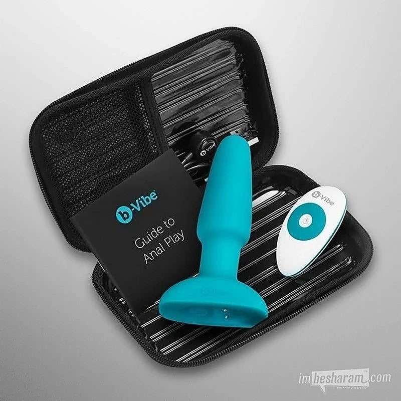 B Vibe Indulge in Rimming Bliss Wireless Plug with Rotating Beads - Butt Plugs