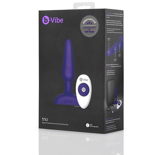 Trio Vibrating Remote Control Butt Plug by B-Vibe - Butt Plugs