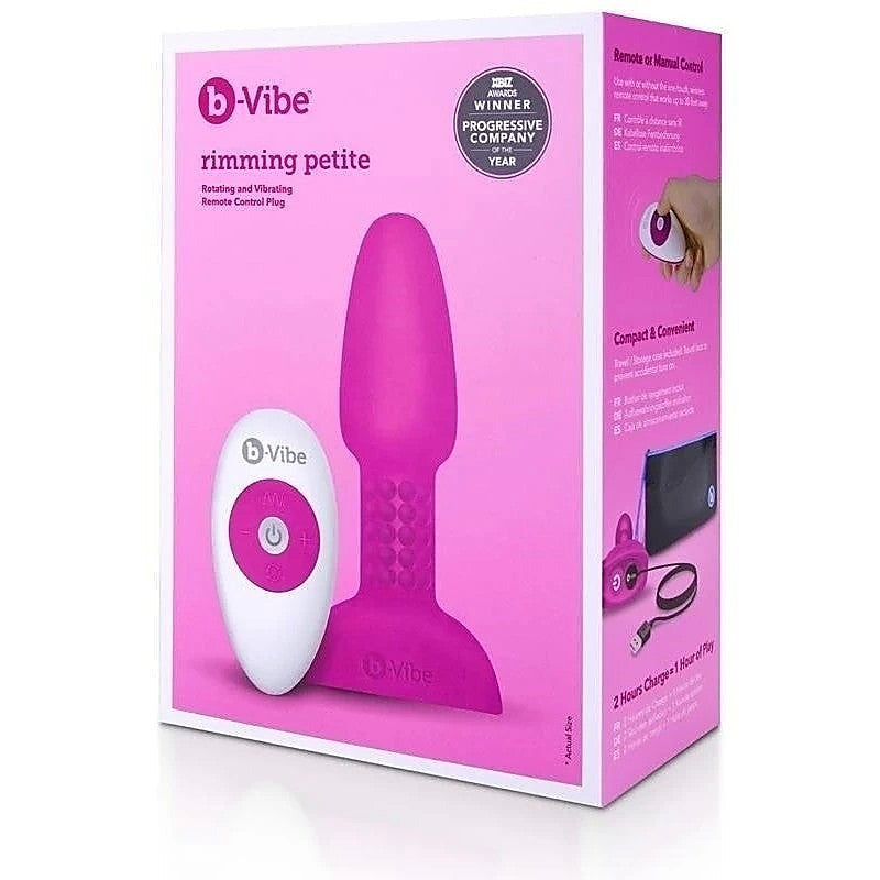 B Vibe Discreet Rimming Pleasure Petite Plug with Rotating Beads - Butt Plugs
