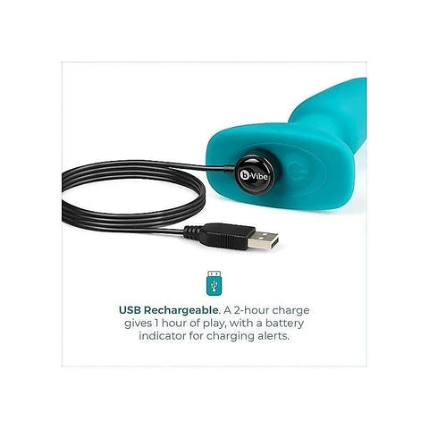 B Vibe Discreet Rimming Pleasure Petite Plug with Rotating Beads - Butt Plugs