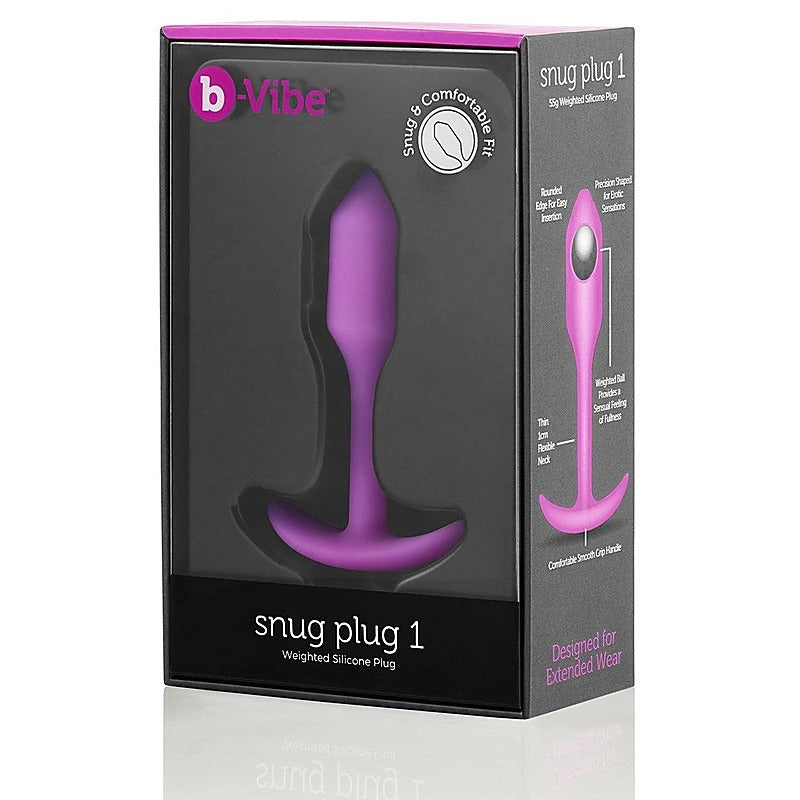 B Vibe Snug Plug Weighted Silicone Butt Plug for Anal Stimulation - Butt Plugs