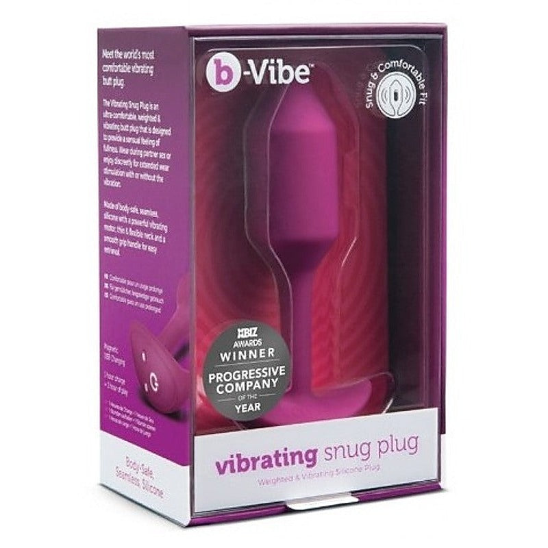 B Vibe Vibrating Snug Plug Weighted Pleasure Anal Stimulation - Butt Plugs