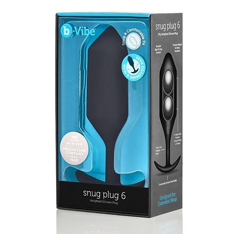 Weighted Silicone Butt Plug for Advanced Users - B-Vibe Snug Plug 6 - Butt Plugs