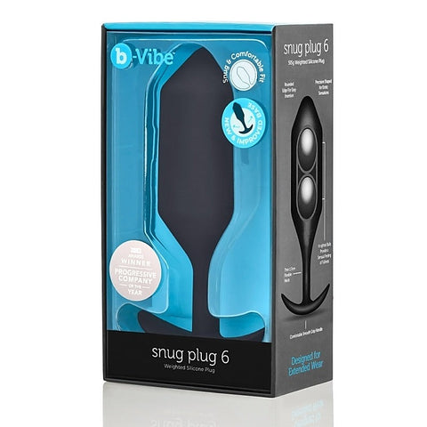 Weighted Silicone Butt Plug for Advanced Users - B-Vibe Snug Plug 6 - Butt Plugs