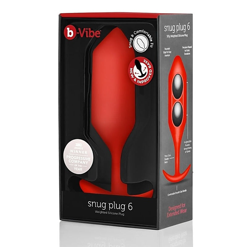 Weighted Silicone Butt Plug for Advanced Users - B-Vibe Snug Plug 6 - Butt Plugs