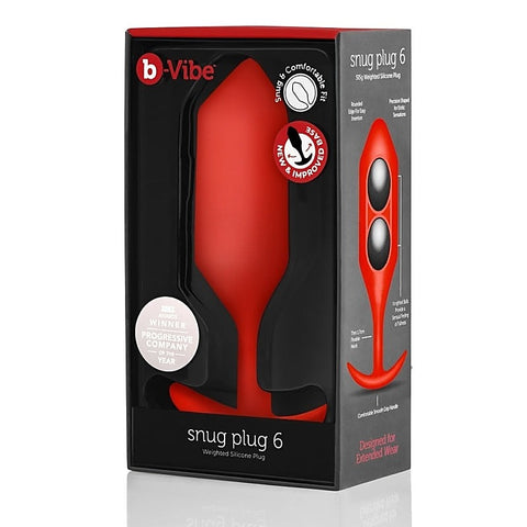 Weighted Silicone Butt Plug for Advanced Users - B-Vibe Snug Plug 6 - Butt Plugs