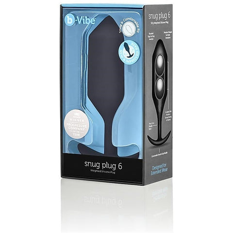Weighted Silicone Butt Plug for Advanced Users - B-Vibe Snug Plug 6 - Butt Plugs