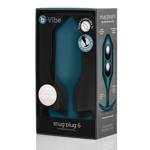 Weighted Silicone Butt Plug for Advanced Users - B-Vibe Snug Plug 6 - Butt Plugs