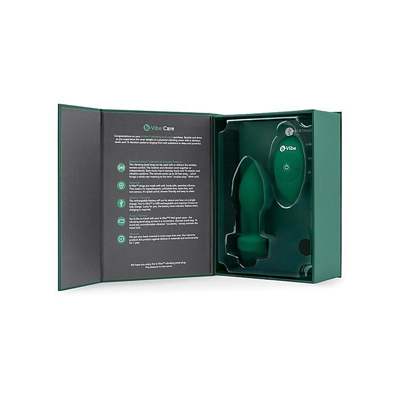 B Vibe Luxurious Vibrating Jewels Remote Control Butt Plug with 6 Patterns - Butt Plugs