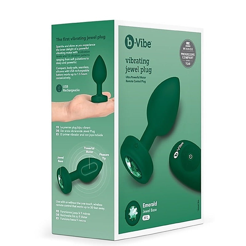 B Vibe Luxurious Vibrating Jewels Remote Control Butt Plug with 6 Patterns - Butt Plugs