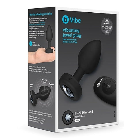 B Vibe Luxurious Vibrating Jewels Remote Control Butt Plug with 6 Patterns - Butt Plugs