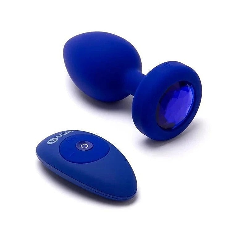 B Vibe Vibrating Jewel Plug Remote Control Anal Vibrator with Jeweled Base - Butt Plugs