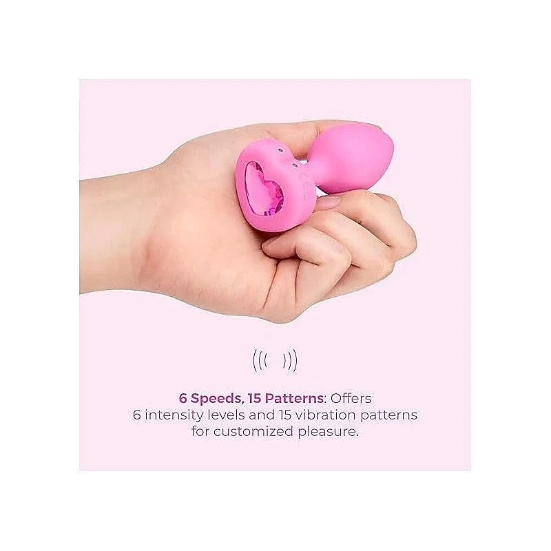 B Vibe Luxurious Remote Controlled Vibrating Heart Plug Wireless Anal Play - Butt Plugs