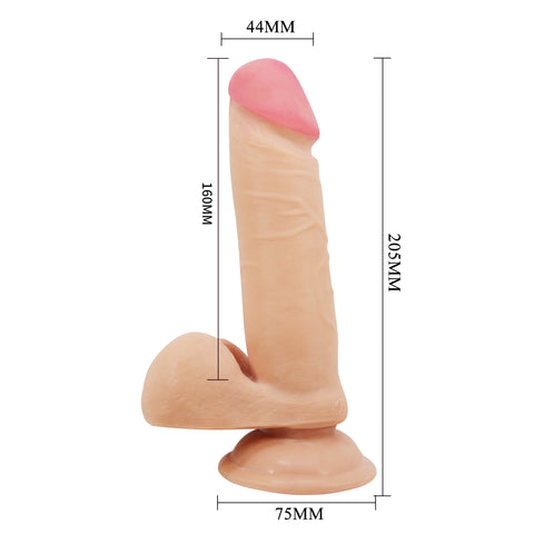 Pretty Love Creel 8.1 Inches Suction Cup Realistic Dong with Sliding Skin - Realistic Dildos