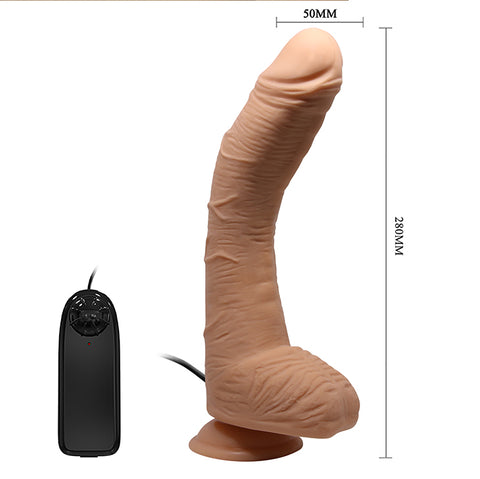 Baile Alex 11 Inches Vibrating G Spot Curved Dildo - Vibrating Dildos