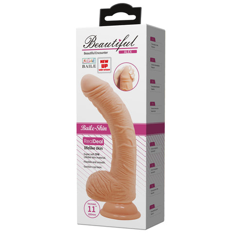 Baile Alex 11 Inches Vibrating G Spot Curved Dildo - Vibrating Dildos
