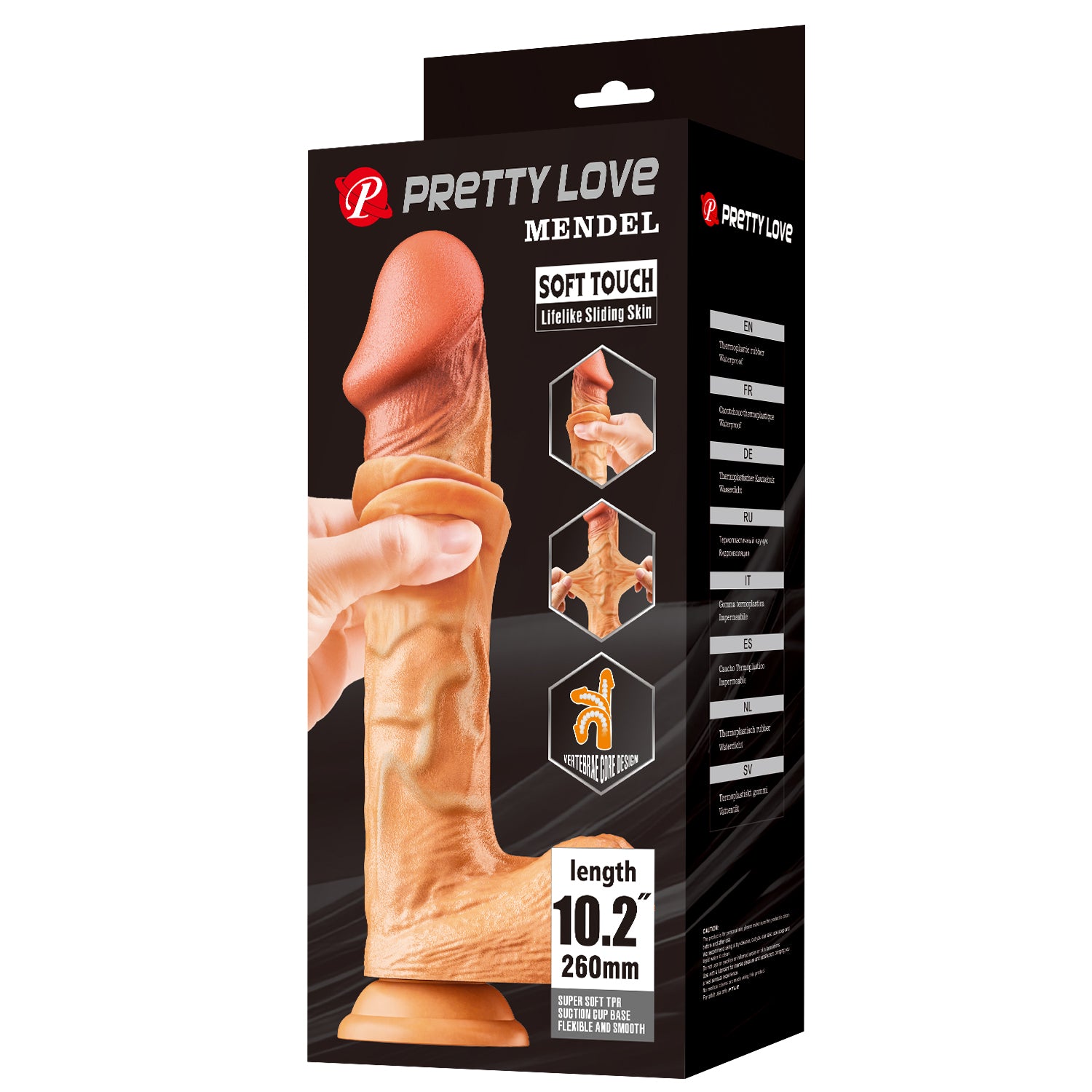 Pretty Love Mendel 10.2 Inches Suction Base Bendable Dong - - Realistic Dildos