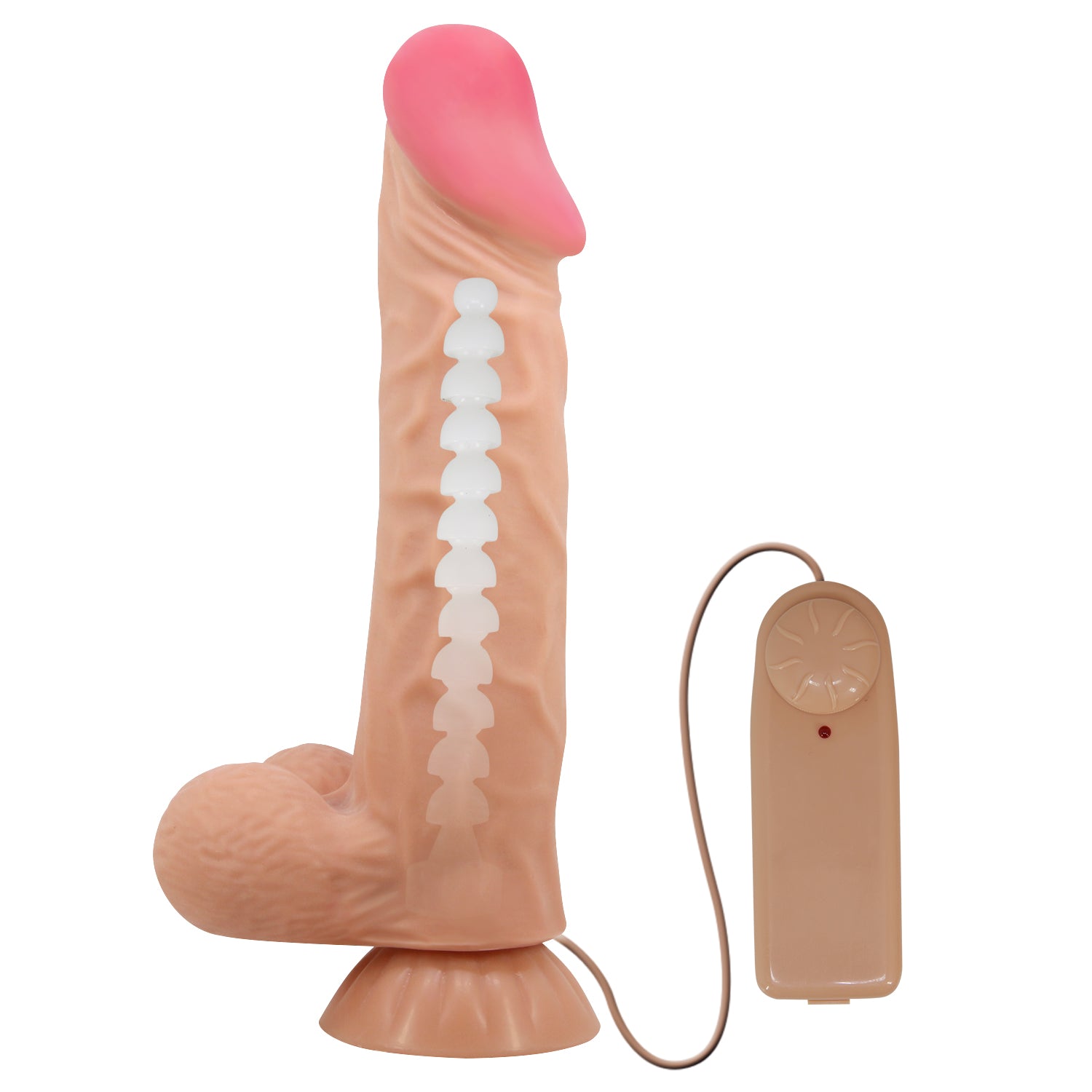 Pretty Love Sadik 9.4 Inches Realsitic Vibrating Dong - Flesh - Vibrating Dildos