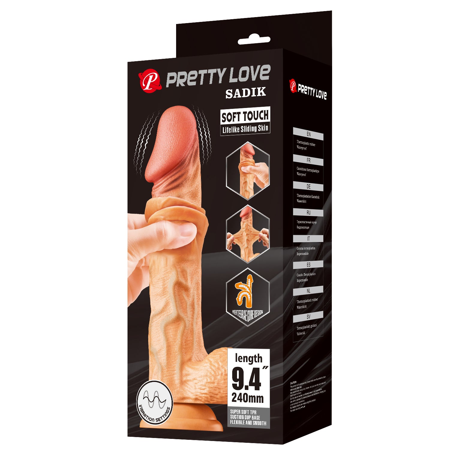 Pretty Love Sadik 9.4 Inches Realsitic Vibrating Dong - - Vibrating Dildos