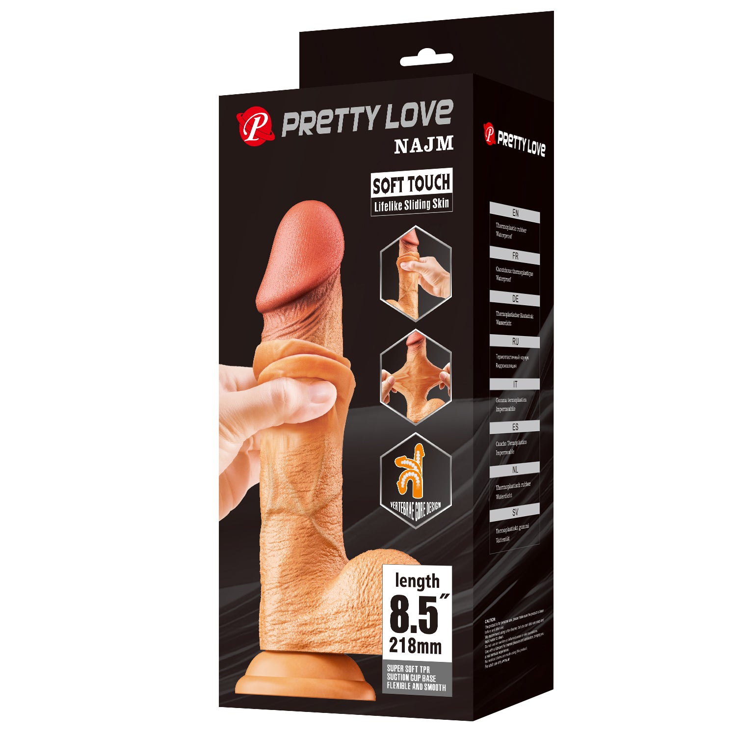Pretty Love Najm 8.5 Inehes Suction Base Realistic Dong - - Realistic Dildos