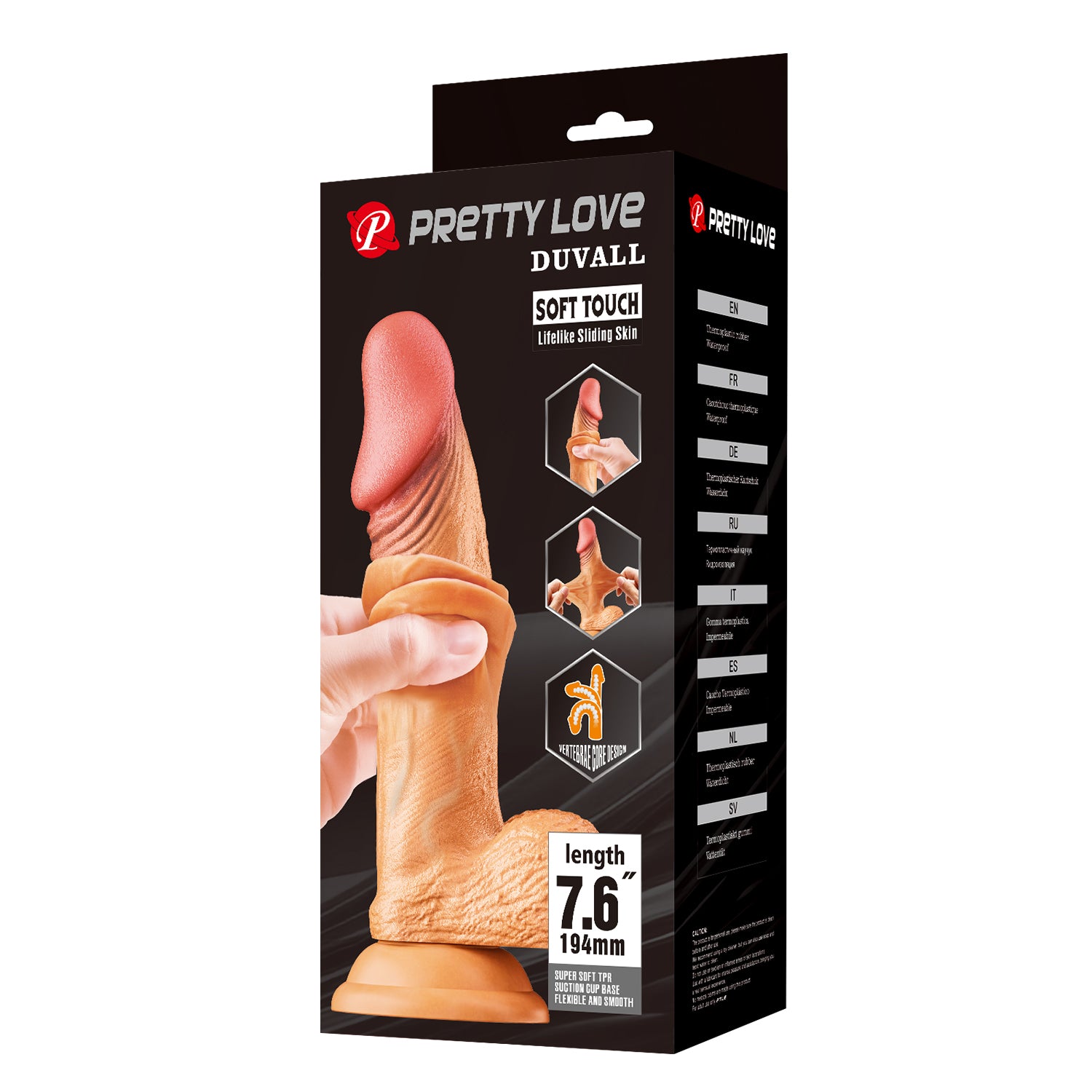 Pretty Love Duvall 7.6 Inches Suction Base Realistic Dong - - Realistic Dildos