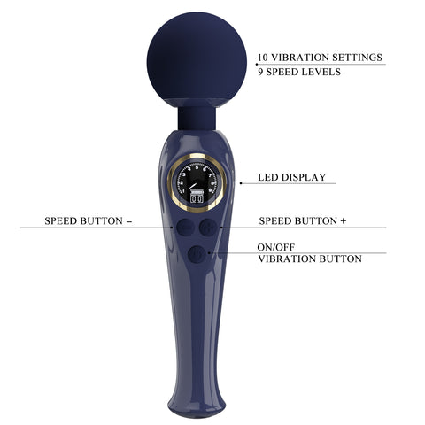 Baile Pretty Love SKYLER Vibrating Body Wand Massager with LED Display - Body Wands