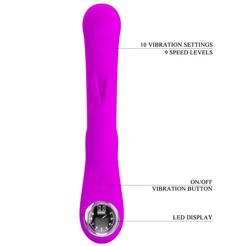 Baile Pretty Love LAMAR Super Soft Silicone Rabbit Vibrator with LED Screen - Rabbit Vibrators