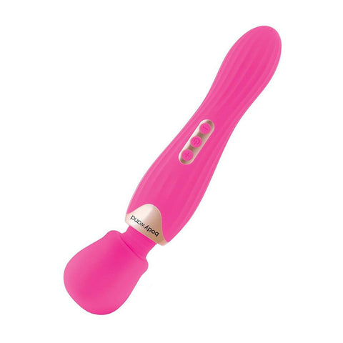 Xgen Bodywand RUMBLE Rechargeable Vibrator Hot Pink with Flexible Neck - Body Wands