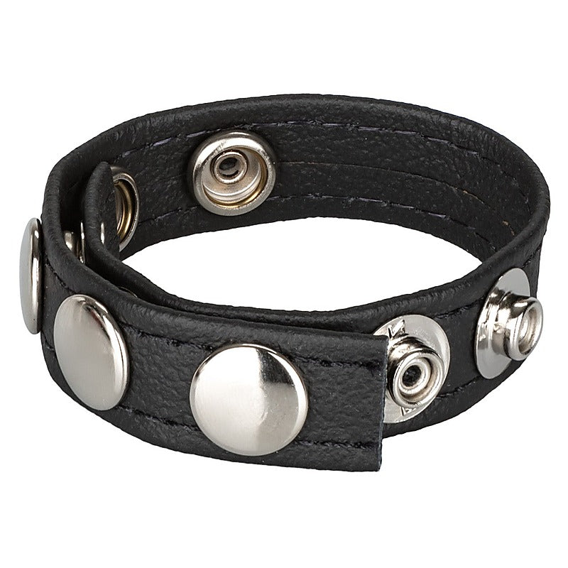 Ares Leather Multi Snap Cock Ring by California Exotics - Cock Rings