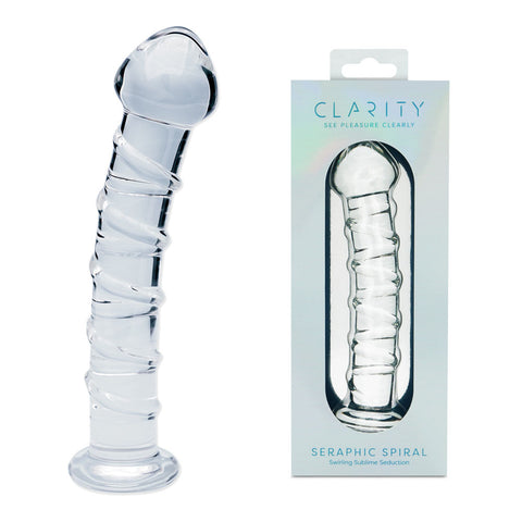 Creative Conceptions Clarity Seraphic Spiral Borosilicate Glass Dildo - Glass Sex Toys